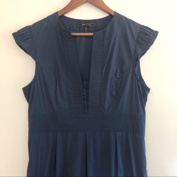 3/$15 BCBGMAXAZRIA Navy V-Neck Midi Dress - Picture 2 of 8